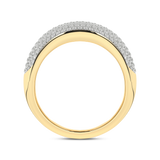 Gold pavé ring with diamonds - Princess