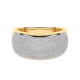 Gold pavé ring with diamonds - Princess