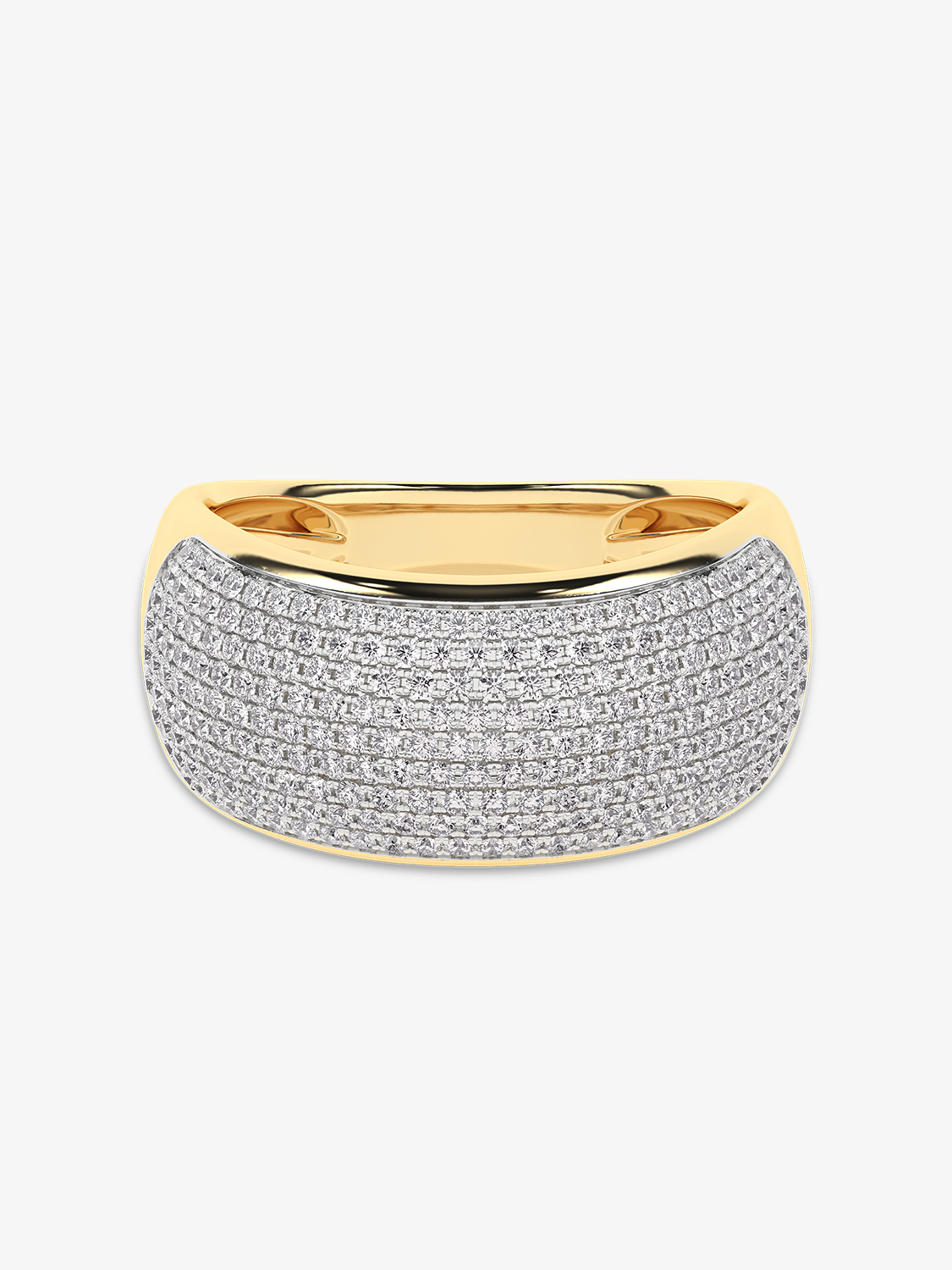Złoty pierścionek Pavé z brylantami - Księżniczka - Venetia Jewels - 14K złoto z brylantami