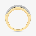 Złoty pierścionek Pavé z brylantami - Królowa - Venetia Jewels - 14K złoto z brylantami