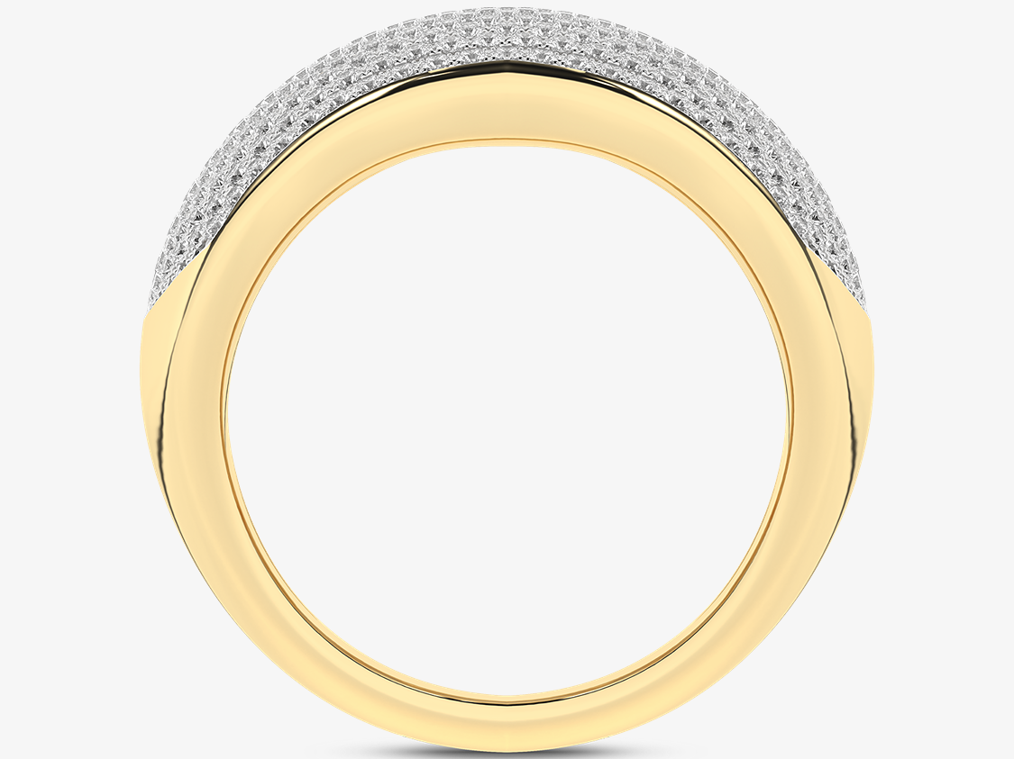 Złoty pierścionek Pavé z brylantami - Królowa - Venetia Jewels - 14K złoto z brylantami