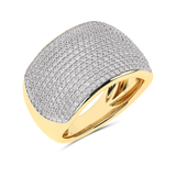 Gold pavé ring with diamonds - Queen