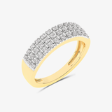 Złoty pierścionek z mozaiką pavé z brylantami żółty - Venetia Jewels - 14K złoto z brylantami