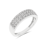 Gold ring with pavé mosaic and diamonds