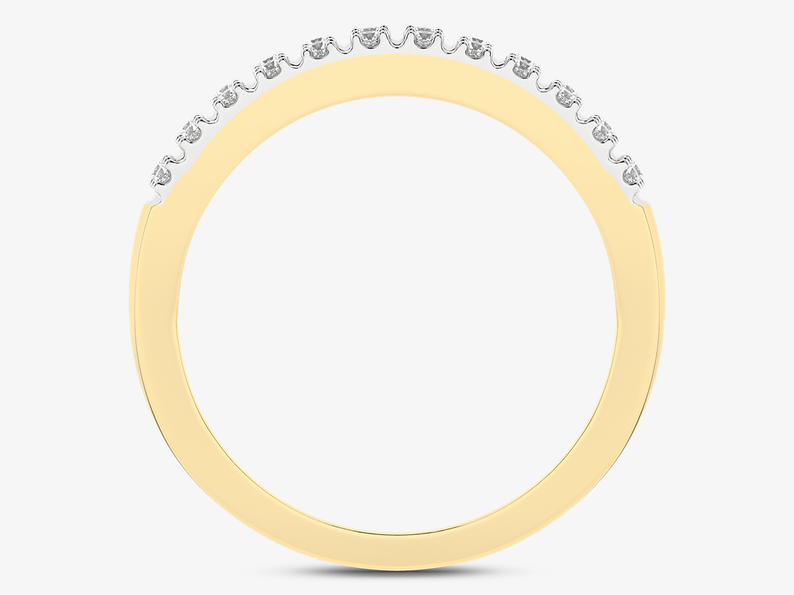 Złoty pierścionek z mozaiką pavé z brylantami - Venetia Jewels - 14K złoto z brylantami