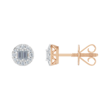 Złote kolczyki z okrągłą brylantową rozetą