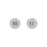 Złote kolczyki z okrągłą brylantową rozetą