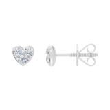 Złote kolczyki w kształcie serca z brylantową kompozycją