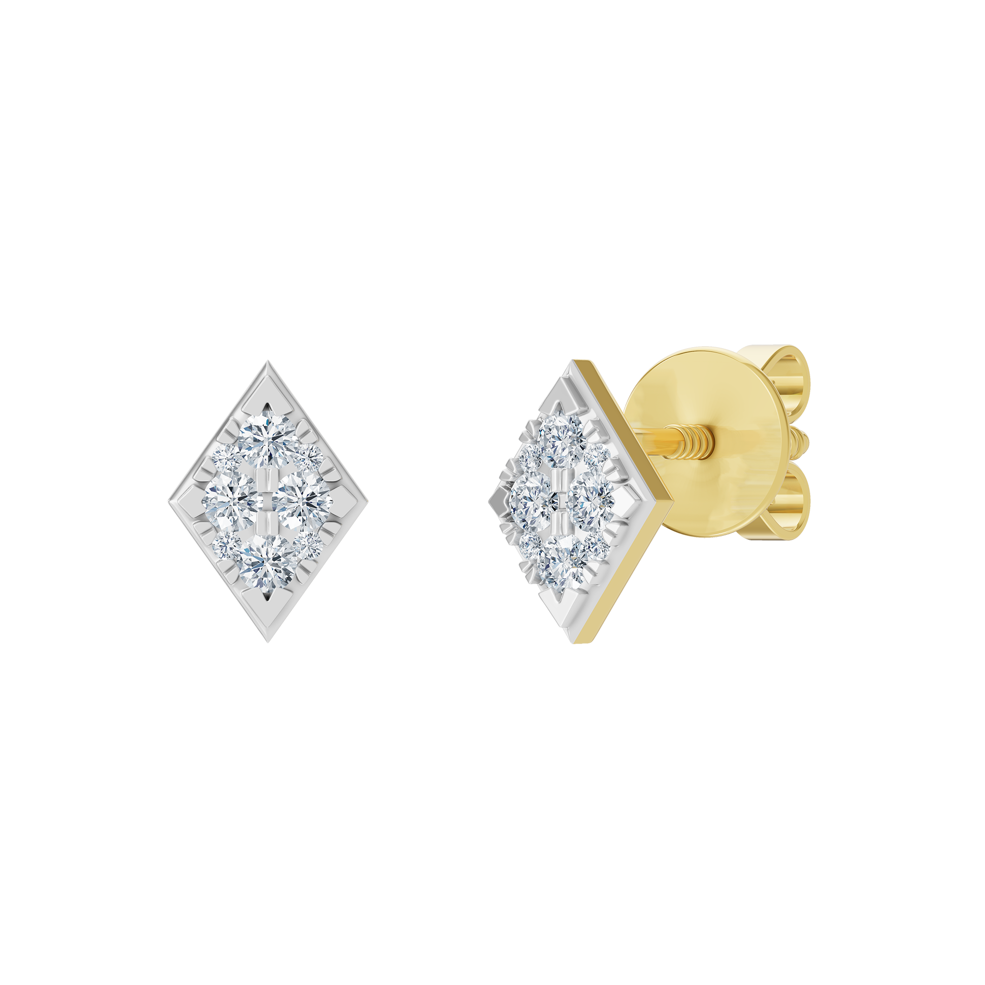 Złote kolczyki z brylantami