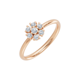 Złoty pierścionek z brylantami w kształcie kwiatu