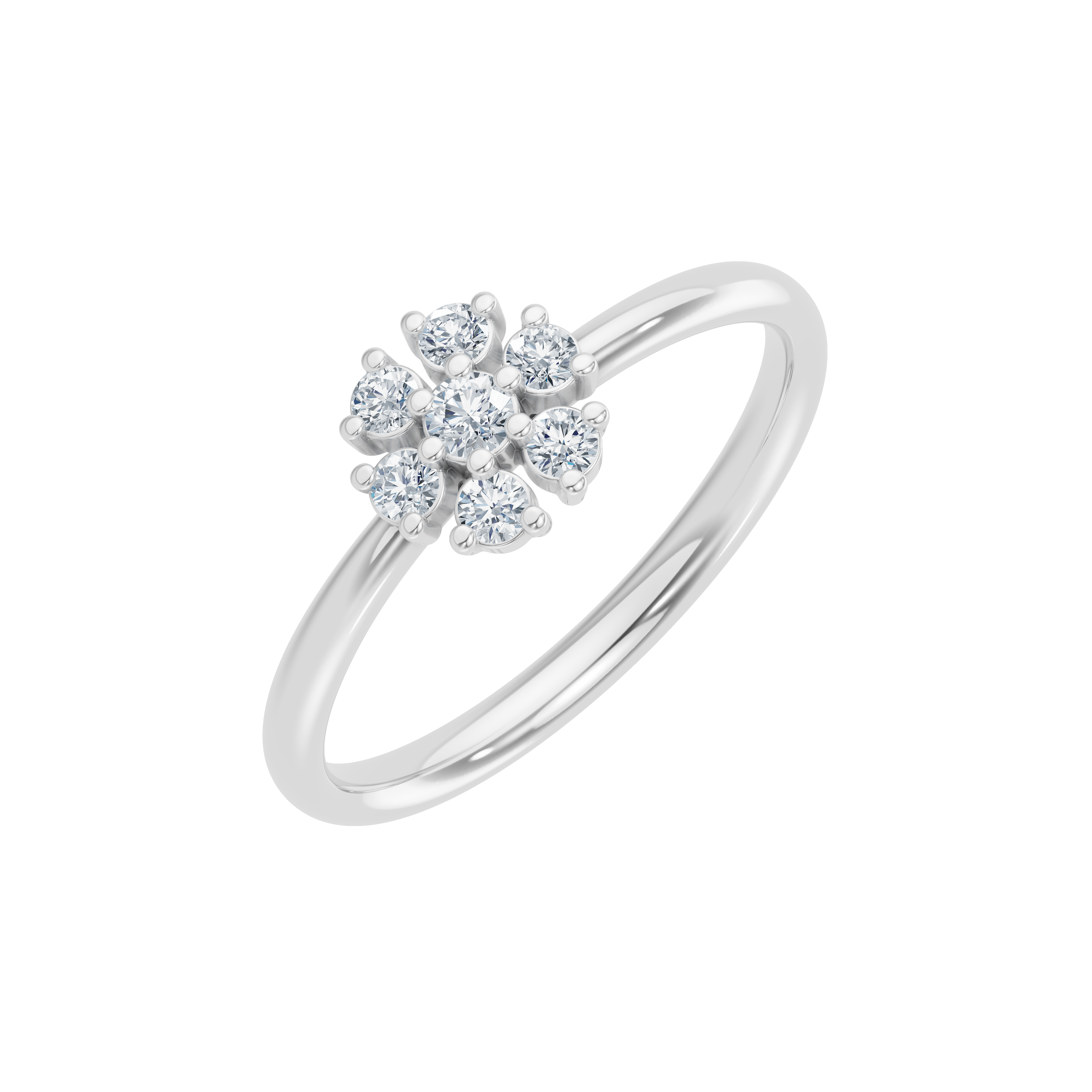 Złoty pierścionek z brylantami w kształcie kwiatu