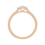 Złoty pierścionek z brylantami w kwadratowej oprawie