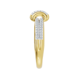 Gold ring with a double line of diamonds