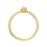 Gold ring with a double line of diamonds