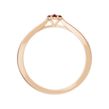 Złoty pierścionek z rubinami i brylantami