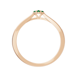 Złoty pierścionek ze szmaragdami i brylantami