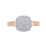 Złoty pierścionek z kwadratową brylantową rozetą