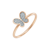 Złoty pierścionek z brylantowym motywem motyla