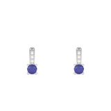 Gold earrings with diamonds and sapphires
