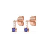 Gold earrings with diamonds and sapphires