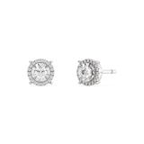Classic gold earrings with diamonds