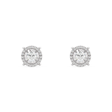 Classic gold earrings with diamonds