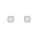 Classic gold earrings with diamonds