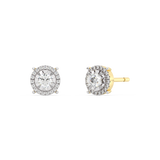 Classic gold earrings with diamonds
