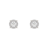 Classic gold earrings with diamonds