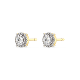 Classic gold earrings with diamonds