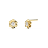 Rose-Shaped Gold Stud Earrings