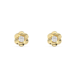 Rose-Shaped Gold Stud Earrings