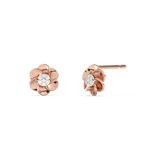 Rose-Shaped Gold Stud Earrings