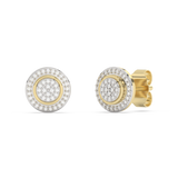 Round Stud Earrings with Diamonds