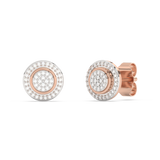 Round Stud Earrings with Diamonds