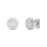 Round Stud Earrings with Diamonds