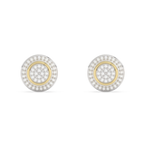 Round Stud Earrings with Diamonds