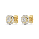 Round Stud Earrings with Diamonds
