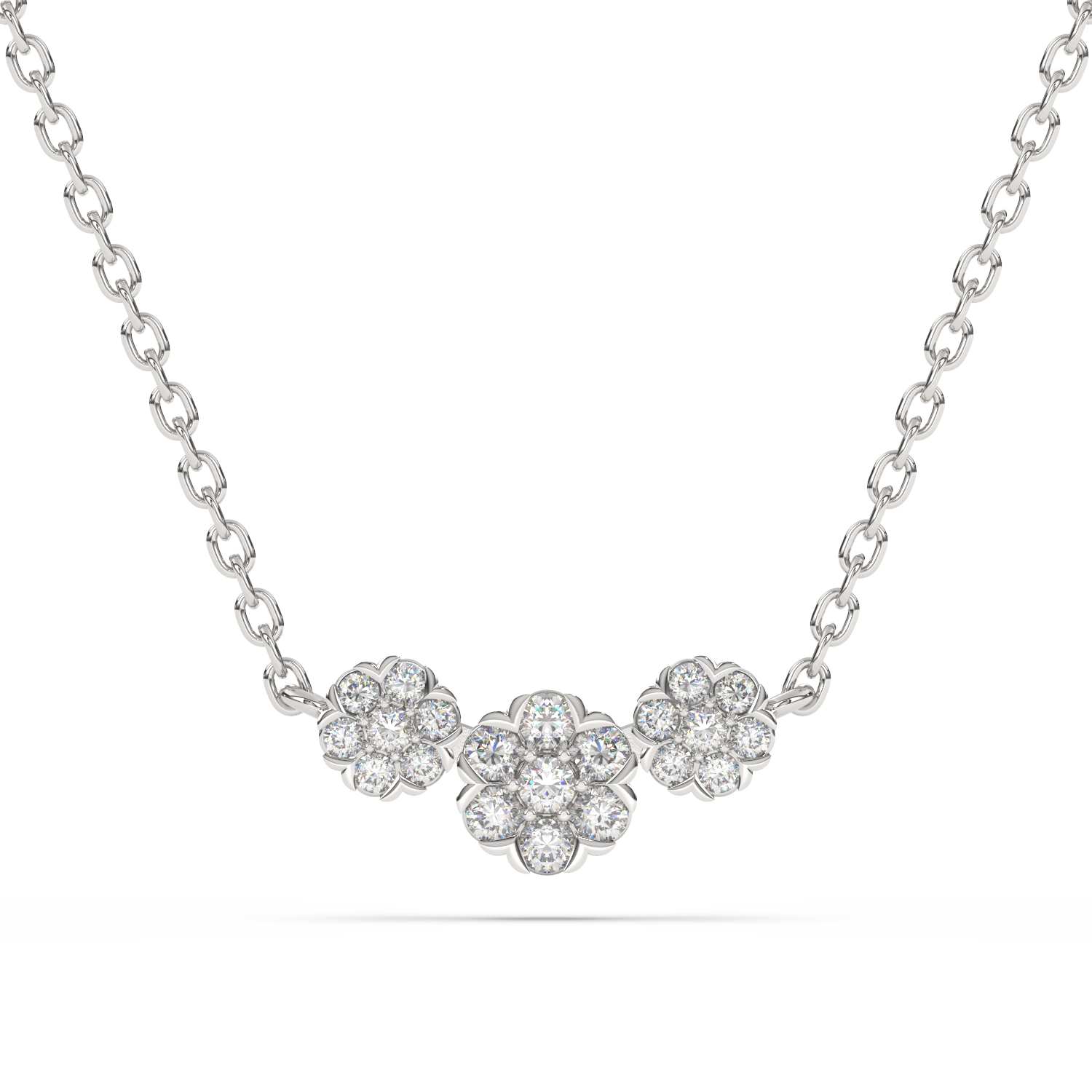 Gold Necklace with a Pendant with Diamonds