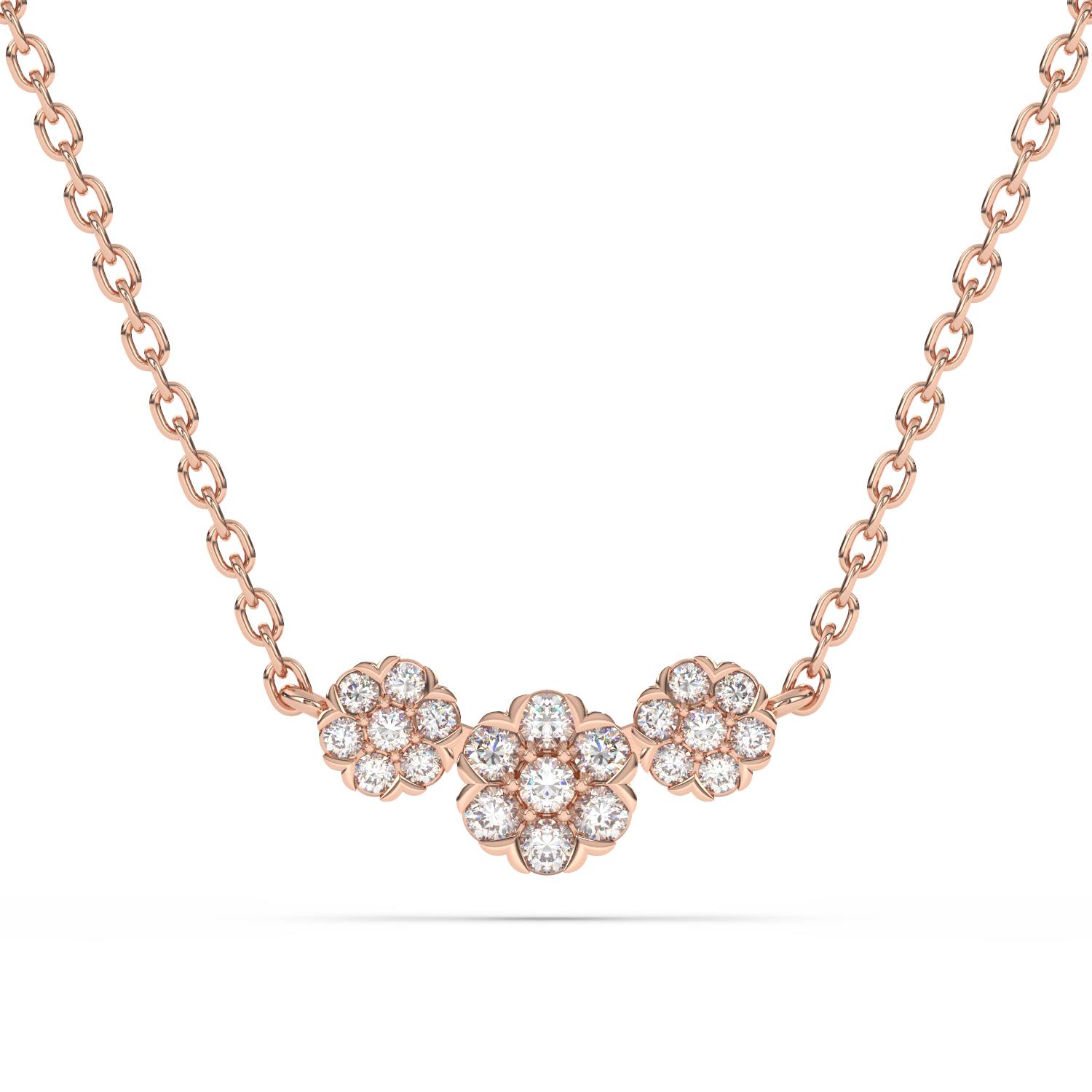 Gold Necklace with a Pendant with Diamonds