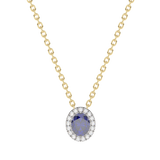 Pendant with sapphire Halo