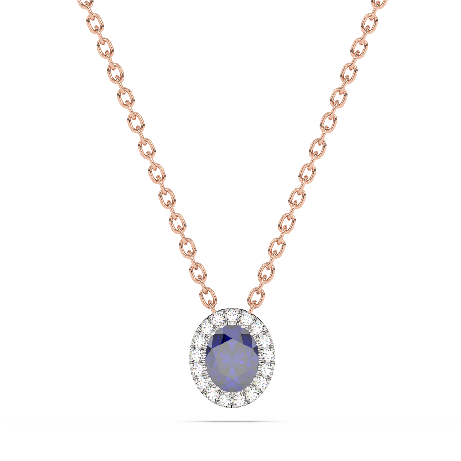 Pendant with sapphire Halo