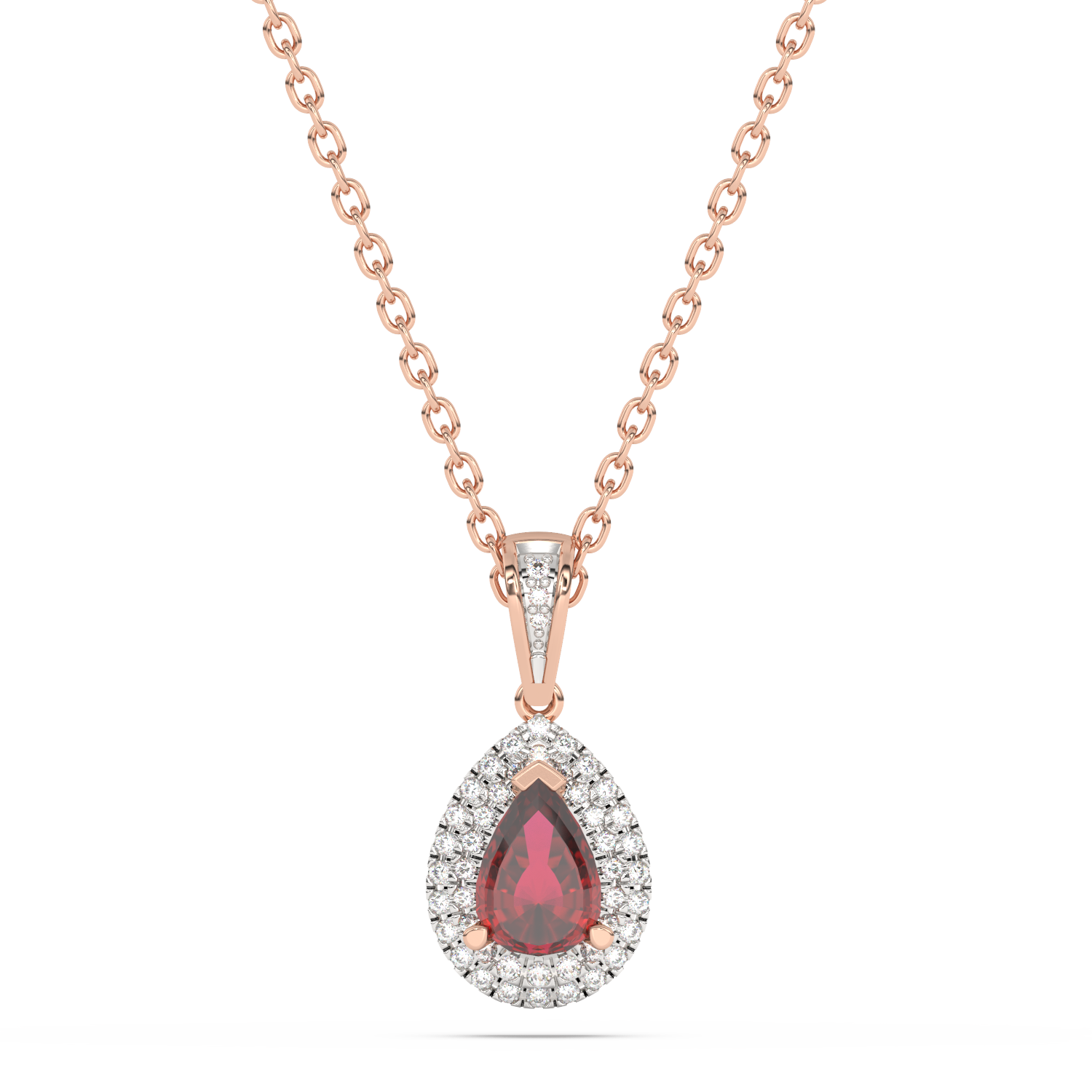 Diamond Pendant with Ruby