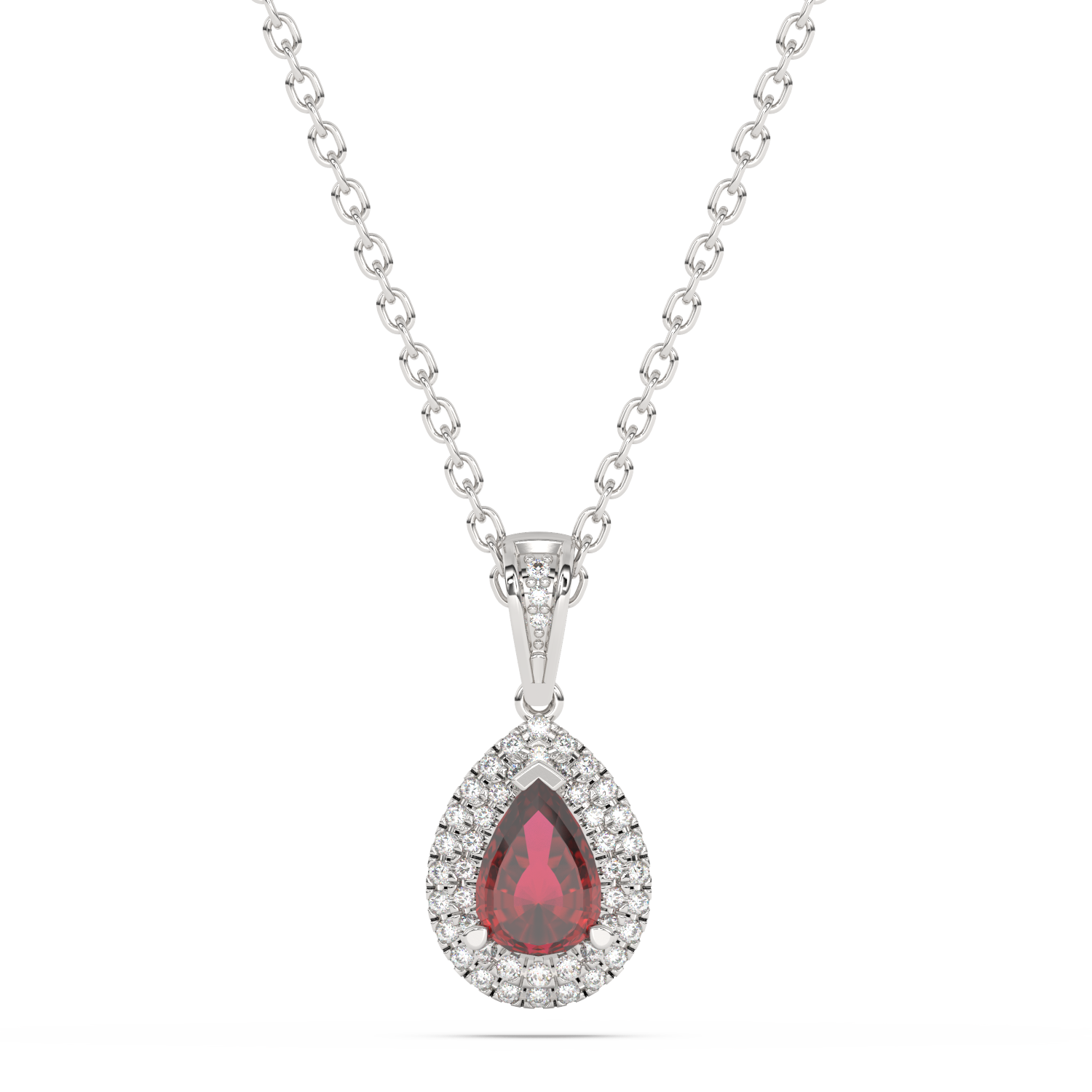Diamond Pendant with Ruby