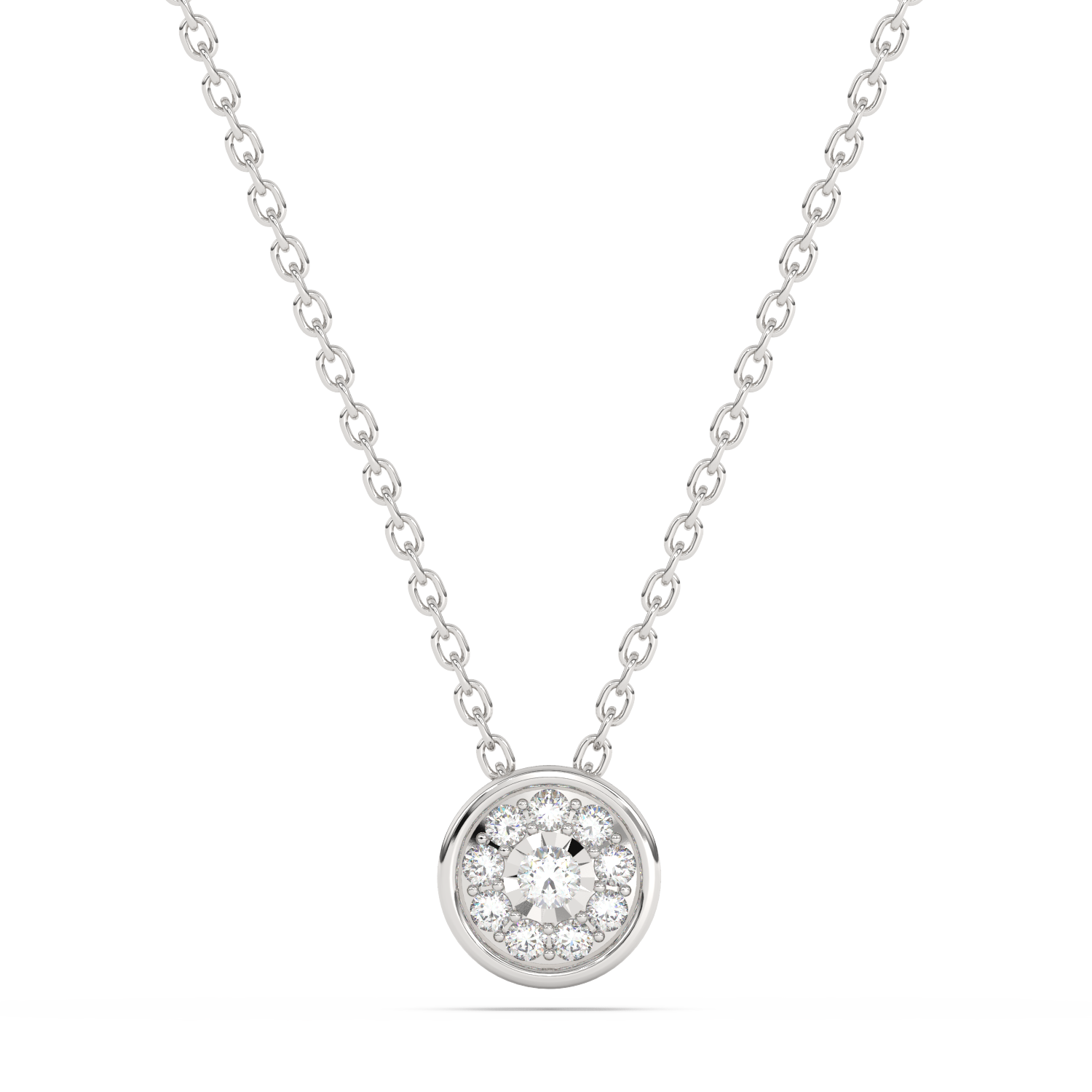 Timeless Halo Pendant with Diamonds