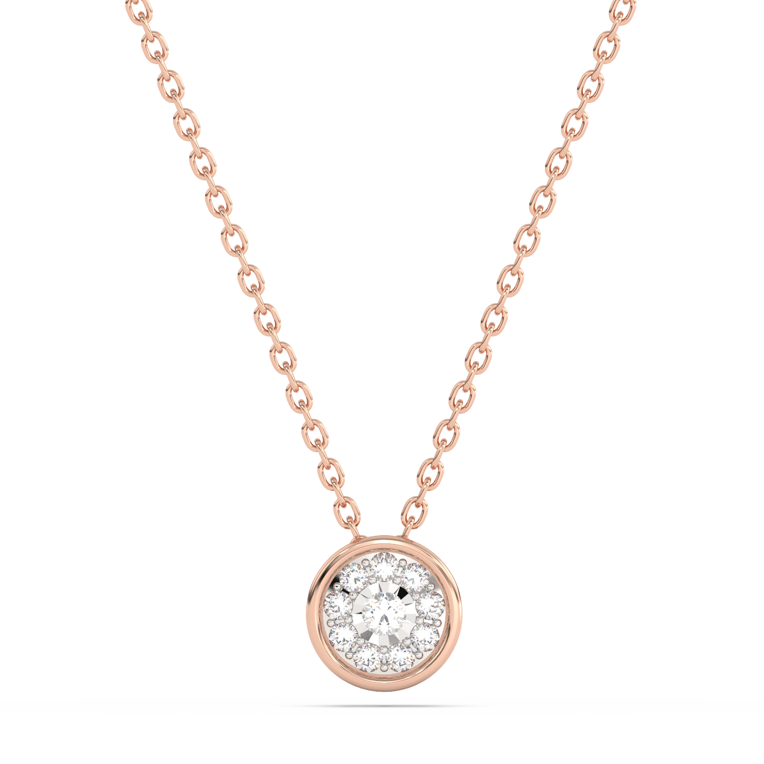 Timeless Halo Pendant with Diamonds