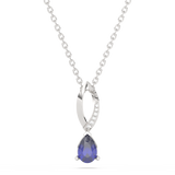 Leaf Shaped Pendant with Sapphire