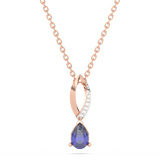 Leaf Shaped Pendant with Sapphire