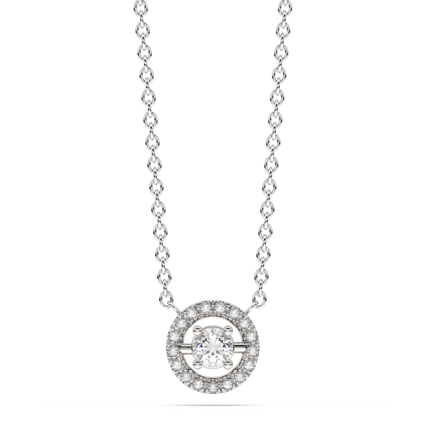 Halo Diamond Pendant Necklace