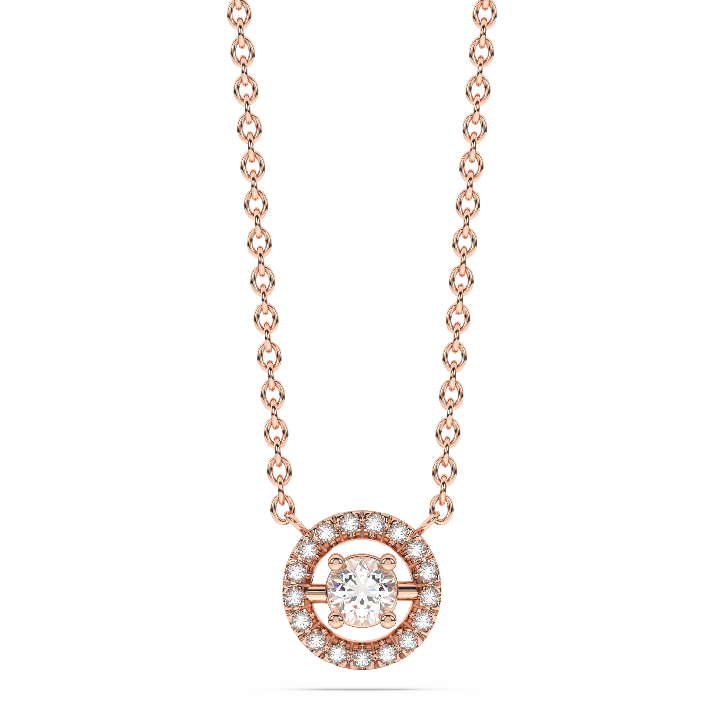 Halo Diamond Pendant Necklace